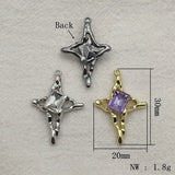 Star Pendants Glass Charm For Necklace Earring DIY