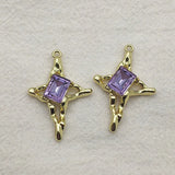 Star Pendants Glass Charm For Necklace Earring DIY