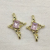 Star Pendants Glass Charm For Necklace Earring DIY