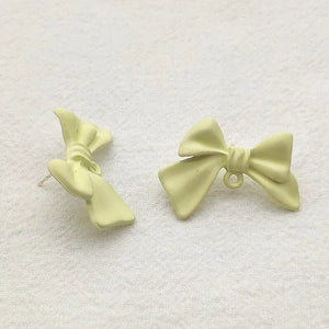 Arrival! 30x21mm 50pcs Zpray Paint Bows Ear Stud For Hand Necklace Earrings
