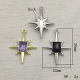 Zinc Alloy Star Charm with Rhinestones for DIY Jewelry Making