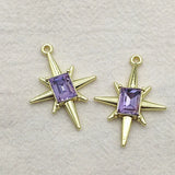 Zinc Alloy Star Charm with Rhinestones for DIY Jewelry Making