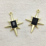Zinc Alloy Star Charm with Rhinestones for DIY Jewelry Making