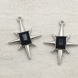Zinc Alloy Star Charm with Rhinestones for DIY Jewelry Making