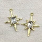 Zinc Alloy Star Charm with Rhinestones for DIY Jewelry Making