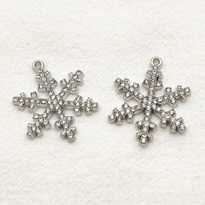 Christmas Winter Snowflakes Charm For Necklace Earring DIY Parts