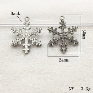 Christmas Winter Snowflakes Charm For Necklace Earring DIY Parts