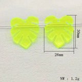 Arrival! Acrylic Neon Feather Shape Charm 50pcs