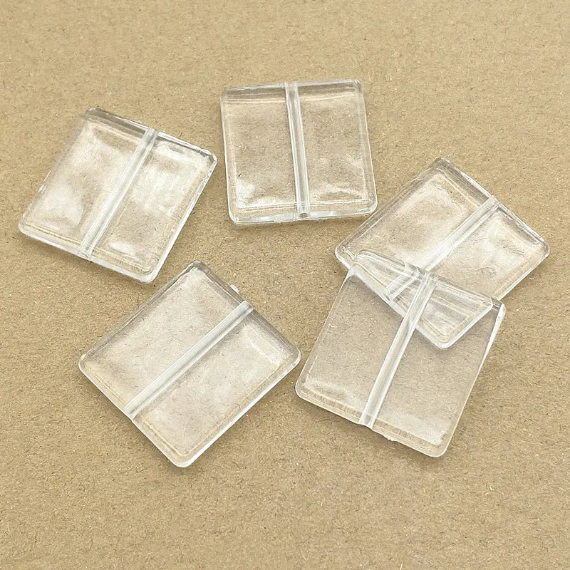 120pcs Acrylic Clear Square Beads Jewelry Findings DIY Parts