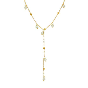 316L Stainless Steel Pearl Drop Y Necklace