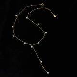 316L Stainless Steel Pearl Drop Y Necklace