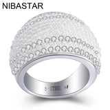 316L Stainless Steel Wedding Rings For Women with Austrian Crystals