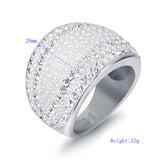 316L Stainless Steel Wedding Rings For Women with Austrian Crystals