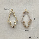 30pcs Glass Copper Leaf Pendants for DIY Jewelry