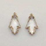 30pcs Glass Copper Leaf Pendants for DIY Jewelry