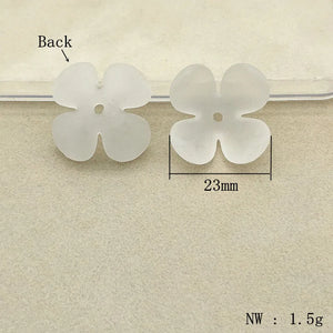 320pcs Clear Frosted Leaf Beads DIY Jewelry Findings