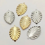 100pcs Brass Charm Leaf Pendants For DIY Jewelry Making