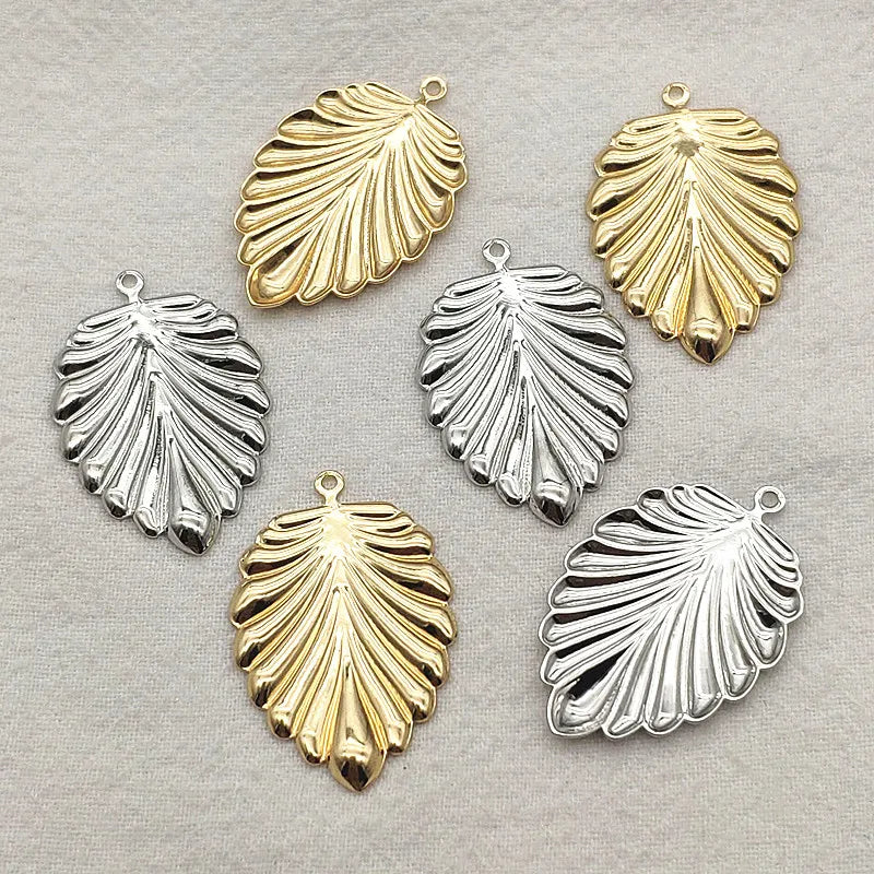 100pcs Brass Charm Leaf Pendants For DIY Jewelry Making