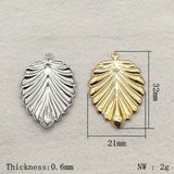 100pcs Brass Charm Leaf Pendants For DIY Jewelry Making