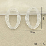 400pcs Acrylic Clear Frosted Oval Beads DIY Jewelry Findings