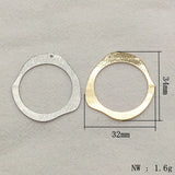 32x34mm Brass Round Charm Pendants - 50pcs for DIY Jewelry Making