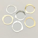 32x34mm Brass Round Charm Pendants - 50pcs for DIY Jewelry Making