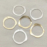 32x34mm Brass Round Charm Pendants - 50pcs for DIY Jewelry Making