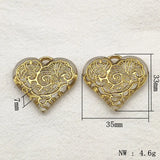 Bronzing Heart Beads for Jewelry Making - 100pcs