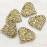 Bronzing Heart Beads for Jewelry Making - 100pcs