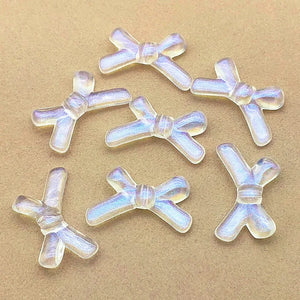 400pcs Clear Magic Bows Beads for DIY Earrings/Necklace