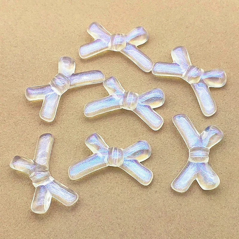 400pcs Clear Magic Bows Beads for DIY Earrings/Necklace