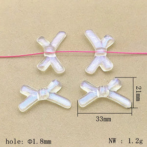 400pcs Clear Magic Bows Beads for DIY Earrings/Necklace