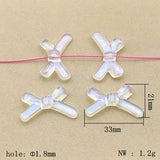 400pcs Clear Magic Bows Beads for DIY Earrings/Necklace