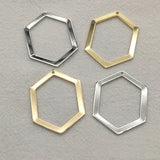 Arrival! Brass Hexagon Charm Pendants for DIY Jewelry