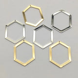 Arrival! Brass Hexagon Charm Pendants for DIY Jewelry