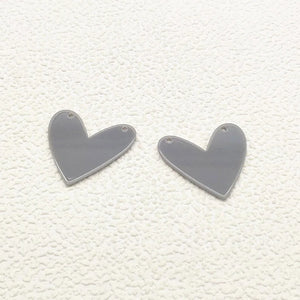 Acrylic Heart Charm for Necklace/Earring DIY Parts - 100pcs
