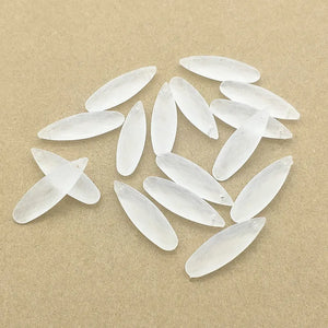 Frosted Oval Beads for Necklace/Earring DIY Parts, 360pcs Clear, 34x11mm