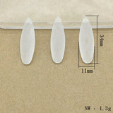 Frosted Oval Beads for Necklace/Earring DIY Parts, 360pcs Clear, 34x11mm