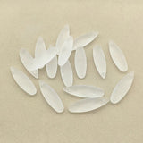Frosted Oval Beads for Necklace/Earring DIY Parts, 360pcs Clear, 34x11mm