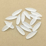 Frosted Oval Beads for Necklace/Earring DIY Parts, 360pcs Clear, 34x11mm