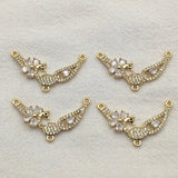 CZ Flower Necklace Pendants 20pcs DIY Jewelry Findings