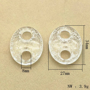 Clear Oval Crack Beads For DIY Necklace Earrings, 120pcs
