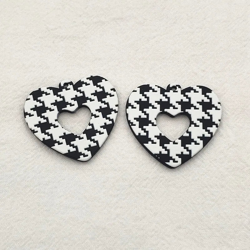 Heart Charm Pendants for Earrings DIY 50pcs