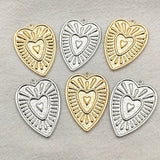 100pcs Brass Heart Charm Pendants for Jewelry DIY