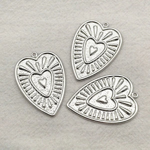 100pcs Brass Heart Charm Pendants for Jewelry DIY