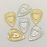 100pcs Brass Heart Charm Pendants for Jewelry DIY