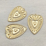 100pcs Brass Heart Charm Pendants for Jewelry DIY
