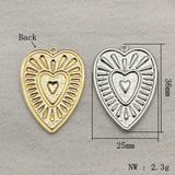 100pcs Brass Heart Charm Pendants for Jewelry DIY