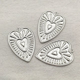100pcs Brass Heart Charm Pendants for Jewelry DIY