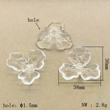 Arrival! 36x38mm 100pcs Acrylic Clear Flower Beads DIY Parts